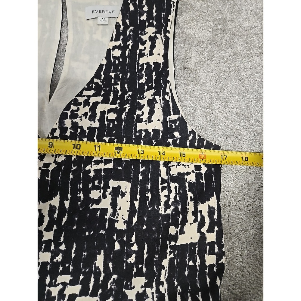 Evereve Giana Shift Sleeveless Dress‎ Lined Black Beige Women's Size XS - Picture 8 of 11